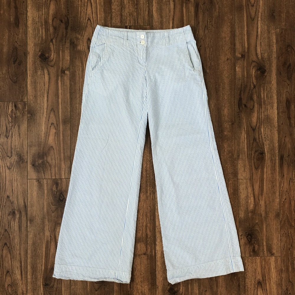 Tommy Hilfiger lowrise wide leg seersucker 100% cotton pants size 4